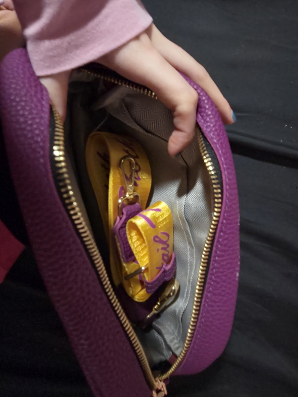 💜 Mardi Gras Krewe of Thoth Crossbody Purse 💛 - Picture 4 of 5